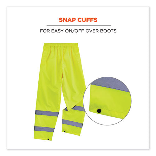 Glowear 8916 Class E Lightweight Hi-vis Rain Pants, Small, Lime