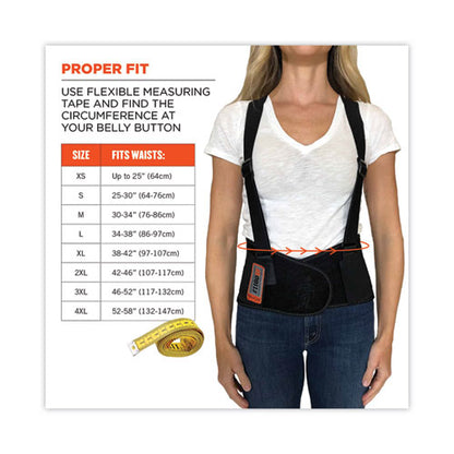 Proflex 1100sf Standard Spandex Back Support Brace, X-small, 20" To 25" Waist, Black