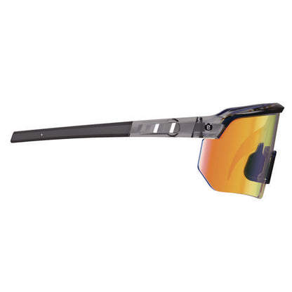 Skullerz Aegir Safety Glasses, Mirrored Lenses, Clear Smoke Nylon Impact Frame, Orange Mirror Polycarbonate Lens