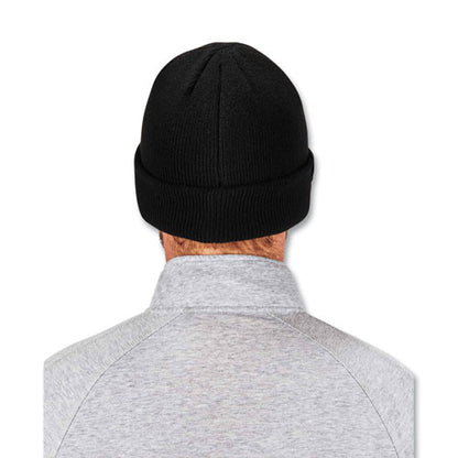 N-ferno 6811z Rib Knit Hat With Zipper For Bump Cap Insert, One Size Fits Most, Black