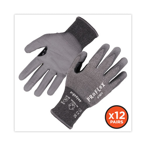 Proflex 7071 Ansi A7 Pu Coated Cr Gloves, Gray, 2x-large, 12 Pairs/pack