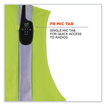 Glowear 8263frhl Class 2 Fr Safety Economy Hook And Loop Vest, Modacrylic Mesh/cotton, Small/medium, Lime