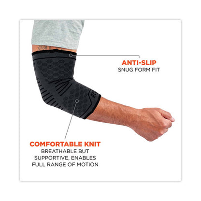 Proflex 651 Elbow Compression Sleeve, Large, Gray/black