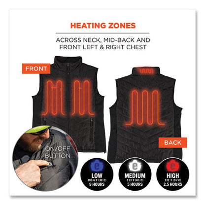 N-ferno 6495 Rechargeable Heated Vest With Battery Power Bank, Fleece/polyester, 2x-large, Black