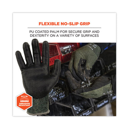 Proflex 7070 Ansi A7 Nitrile Coated Cr Gloves, Green, X-large, 12 Pairs/pack