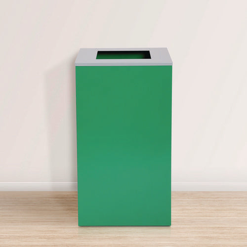 29 Gallon Trash/recycling Cans, Steel, Green Can With Square Lid