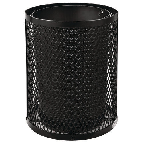 Outdoor Diamond Industrial Steel Trash Can, 36 Gal, Black