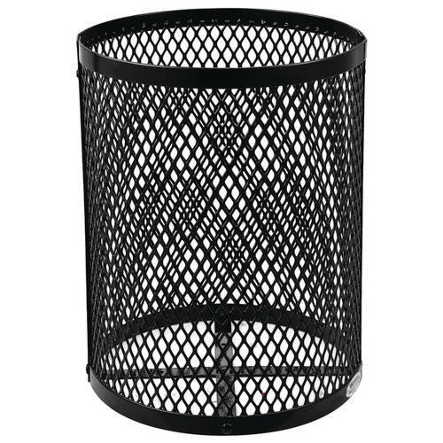 Outdoor Diamond Industrial Steel Trash Can, 36 Gal, Black