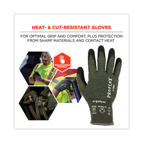 Proflex 7042 Ansi A4 Nitrile-coated Cr Gloves, Green, Small, Pair