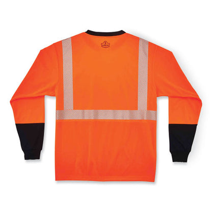 Glowear 8281bk Class 2 Long Sleeve Shirt With Black Bottom, Polyester, 4x-large, Orange