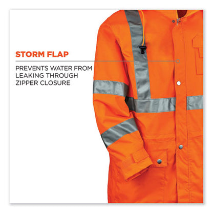 Glowear 8365 Class 3 Hi-vis Rain Jacket, Polyester, 3x-large, Orange