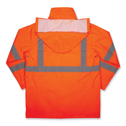 Glowear 8366 Class 3 Lightweight Hi-vis Rain Jacket, Polyester, X-large, Orange