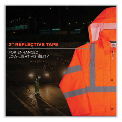 Glowear 8366 Class 3 Lightweight Hi-vis Rain Jacket, Polyester, X-large, Orange