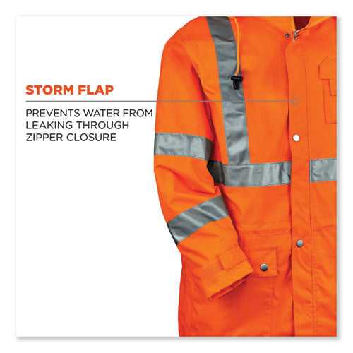 Glowear 8365 Class 3 Hi-vis Rain Jacket, Polyester, Small, Orange