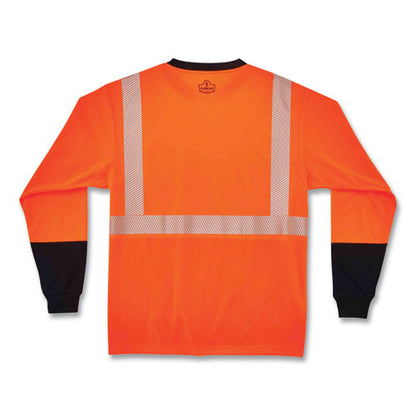 Glowear 8281bk Class 2 Long Sleeve Shirt With Black Bottom, Polyester, Medium, Orange