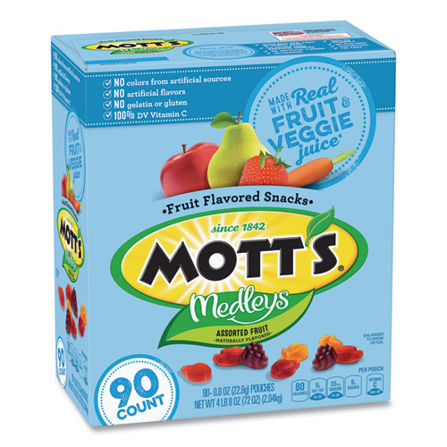 Medleys Fruit Snacks, 0.8 Oz Pouch, 90 Pouches/box