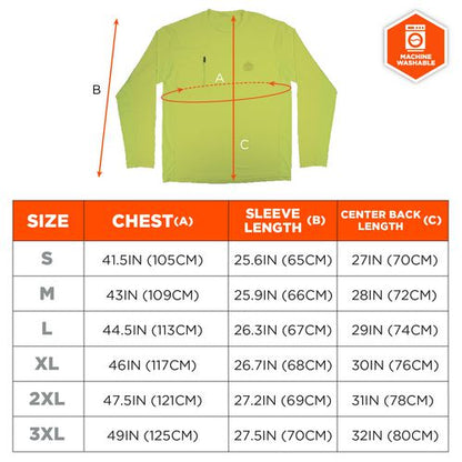 Chill-its 6689 Cooling Long Sleeve Sun Shirt With Uv Protection, X-large, Lime