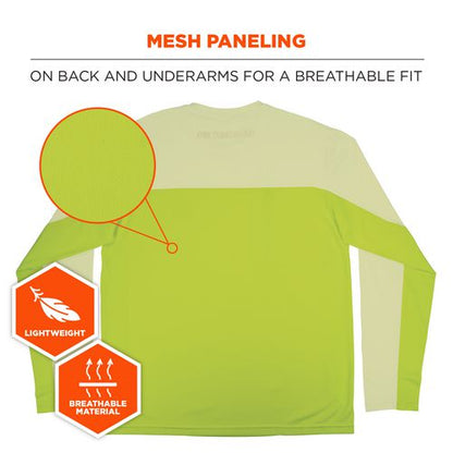 Chill-its 6689 Cooling Long Sleeve Sun Shirt With Uv Protection, Small, Lime