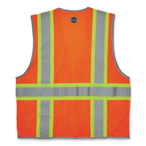 Glowear 8246z-s Single Size Class 2 Two-tone Mesh Vest, Polyester, 5x-large, Orange