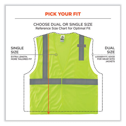 Glowear 8210hl-s Single Size Class 2 Economy Mesh Vest, Polyester, 4x-large, Lime