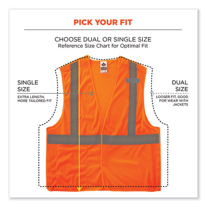 Glowear 8215ba-s Single Size Class 2 Economy Breakaway Mesh Vest, Polyester, 2x-large, Orange