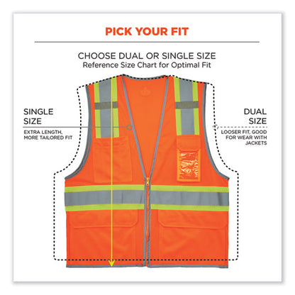 Glowear 8246z-s Single Size Class 2 Two-tone Mesh Vest, Polyester, Small, Orange