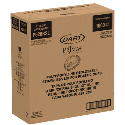 Prima Strawless Plastic Lids, Fits 12 Oz To 26 Oz Cups, Clear, 100 Lids/sleeve, 10 Sleeves/carton