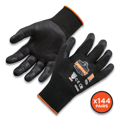 Proflex 7001-case Nitrile Coated Gloves, Black, Medium, 144 Pairs/carton