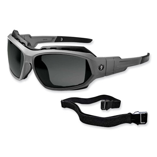 Skullerz Loki Safety Glasses/goggles, Matte Gray Nylon Impact Frame, Polarized Smoke Polycarbonate Lens