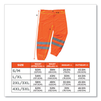 Glowear 8910 Class E Hi-vis Pants, Small/medium, Orange