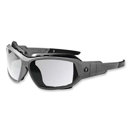 Skullerz Loki Safety Glasses/goggles, Matte Gray Nylon Impact Frame, Clear Polycarbonate Lens