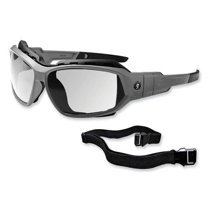 Skullerz Loki Safety Glasses/goggles, Matte Gray Nylon Impact Frame, Clear Polycarbonate Lens