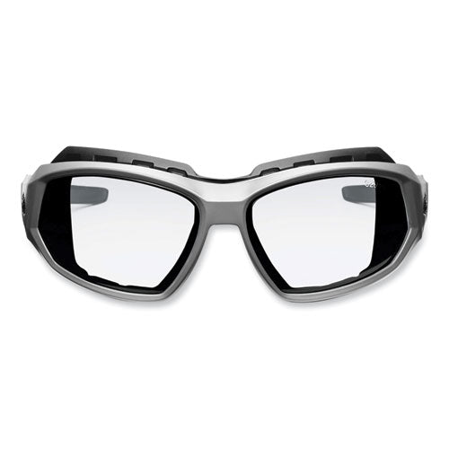 Skullerz Loki Safety Glasses/goggles, Matte Gray Nylon Impact Frame, Clear Polycarbonate Lens