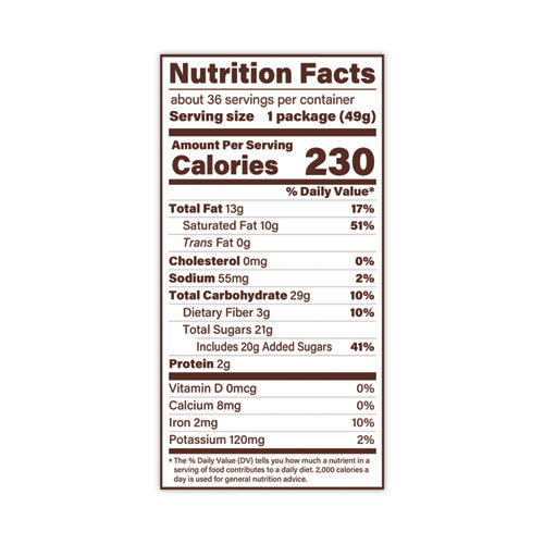 Candy Bar, Coconut And Dark Chocolate 1.75 Oz, 36/carton