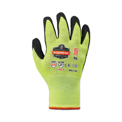 Proflex 7021 Hi-vis Nitrile-coated Cr Gloves, Lime, Large, Pair