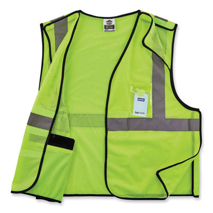 Glowear 8216ba Class 2 Breakaway Mesh Id Holder Vest, Polyester, Large/x-large, Lime