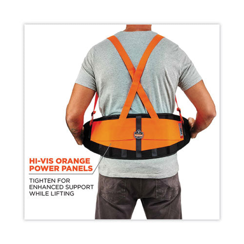 Proflex 100hv Economy Hi-vis Spandex Back Support Brace, X-large, 38" To 42" Waist, Black/orange