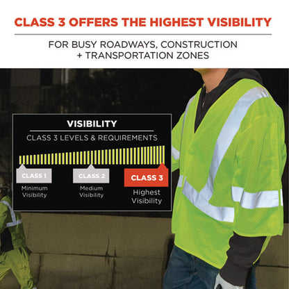 Glowear 8315ba Class 3 Hi-vis Breakaway Safety Vest, 2x-large To 3x-large, Lime