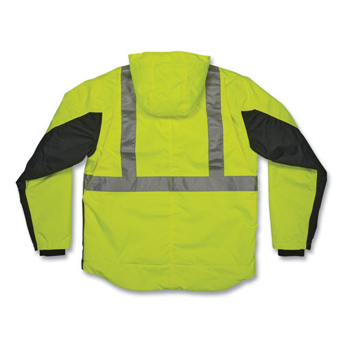 Glowear 8275 Class 2 Heavy-duty Hi-vis Workwear Sherpa Lined Jacket, 3x-large, Lime