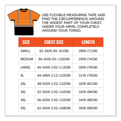 Glowear 8283bk Class 2 Lightweight Performance Hi-vis T-shirt, Polyester, X-large, Orange