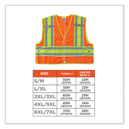 Glowear 8245psv Class 2 Public Safety Vest, Polyester, Large/x-large, Orange