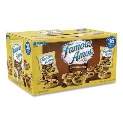 Famous Amos Cookies, Chocolate Chip, 2 Oz Bag, 36/carton