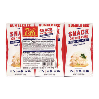 Snack On The Run Chicken Salad Kit With Crackers, 3.5 Oz Box, 6/carton