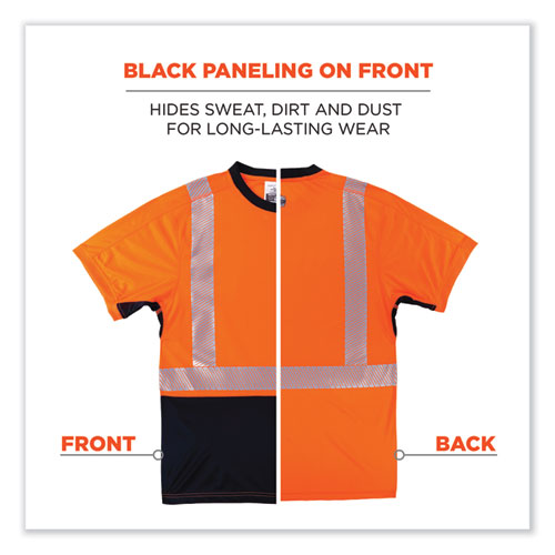 Glowear 8283bk Class 2 Lightweight Performance Hi-vis T-shirt, Polyester, Medium, Orange