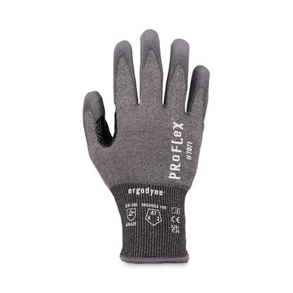 Proflex 7071 Ansi A7 Pu Coated Cr Gloves, Gray, Large, 12 Pairs/pack