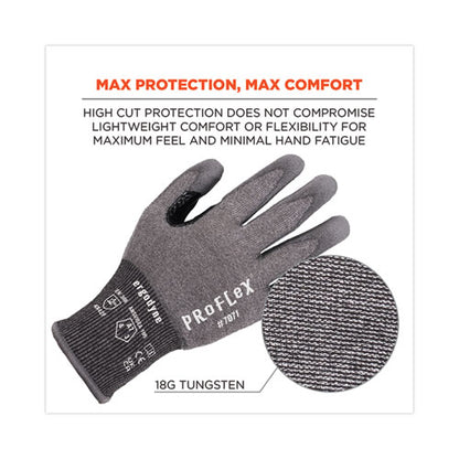 Proflex 7071 Ansi A7 Pu Coated Cr Gloves, Gray, Medium, 12 Pairs/pack