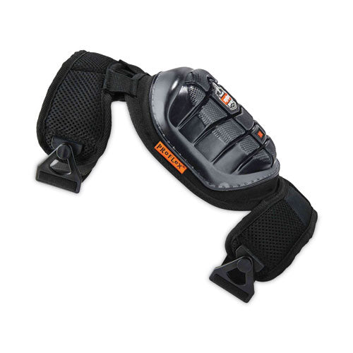 Proflex 344 Injected Gel Knee Pads With Comfort Straps, Short Cap, Buckle Closure, Black, Pair