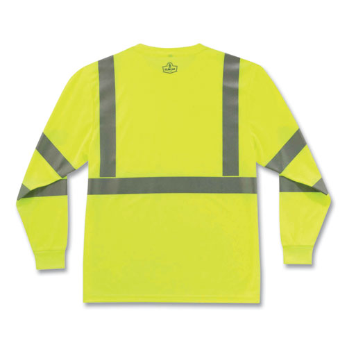 Glowear 8391 Class 3 Hi-vis Long Sleeve Shirt, Polyester, Lime, 4x-large