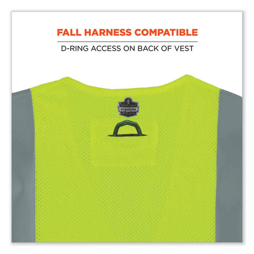 Glowear 8260frhl Class 2 Fr Safety Hook And Loop Vest, Modacrylic/kevlar, Small/medium, Lime