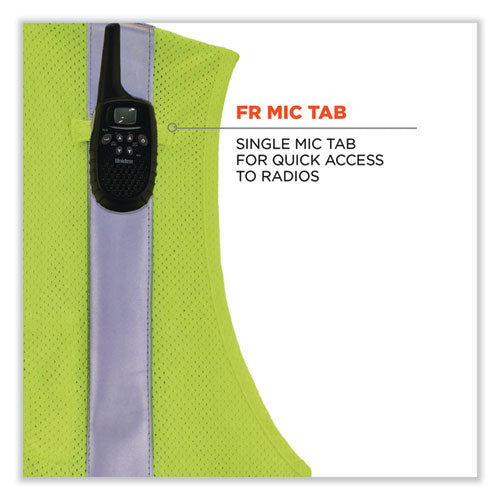 Glowear 8263frhl Class 2 Fr Safety Economy Hook And Loop Vest, Modacrylic Mesh/cotton, Large/x-large, Lime